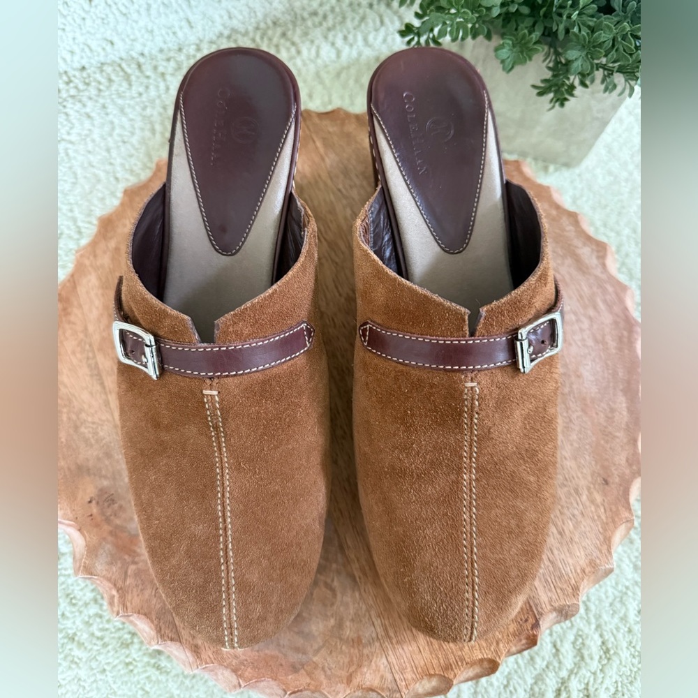 👡 Cole Haan Brown Suede and Leather Women's Mules. - Picture 3 of 10